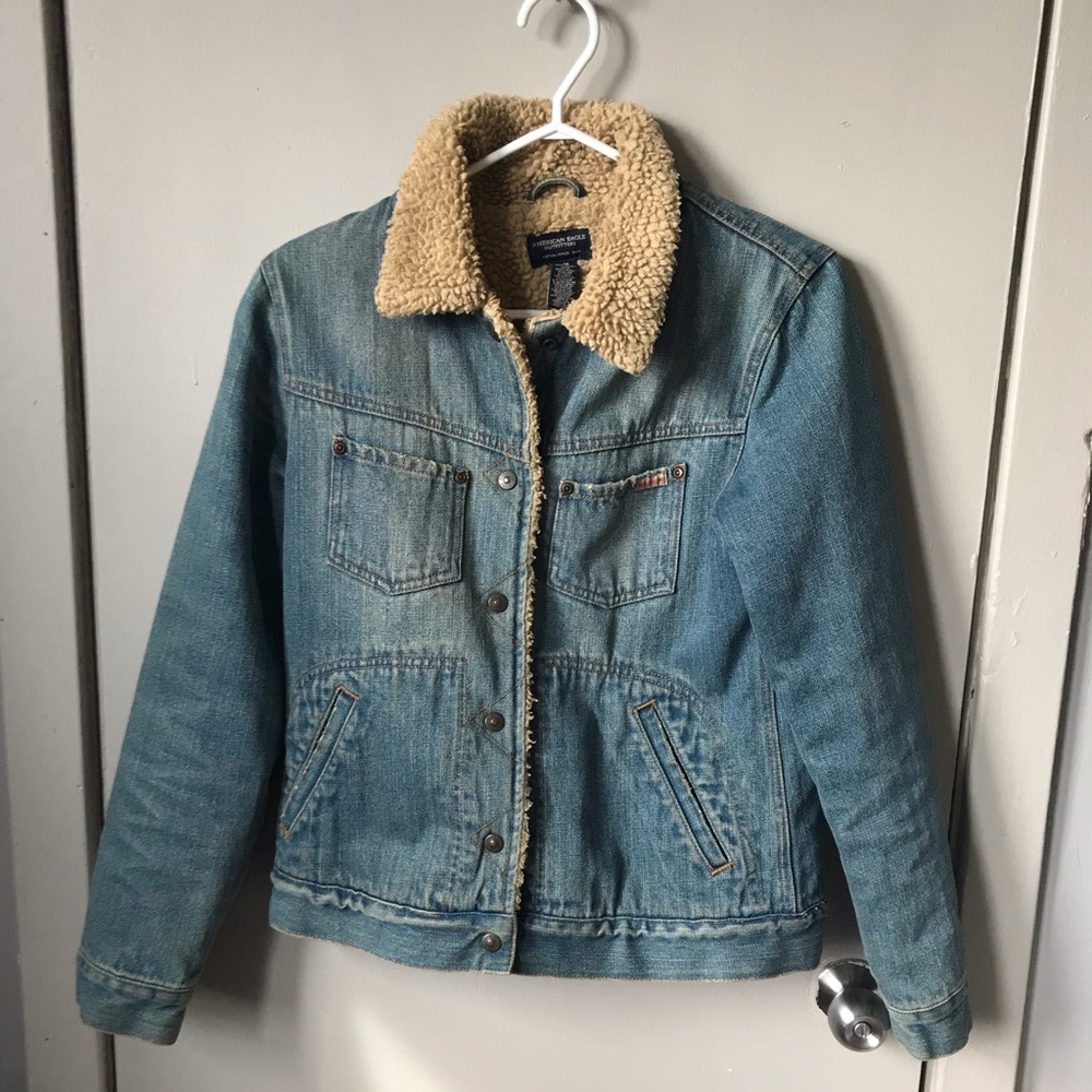 American Eagle Sherpa Denim Jacket